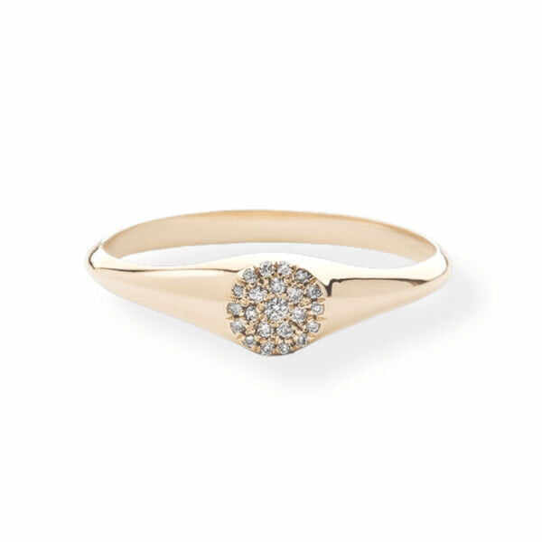 Cluster Diamond 14K Solid Gold Ring For Women